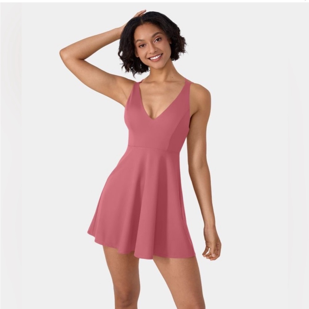 Backless Strap Pink Mini Dress HALARA
